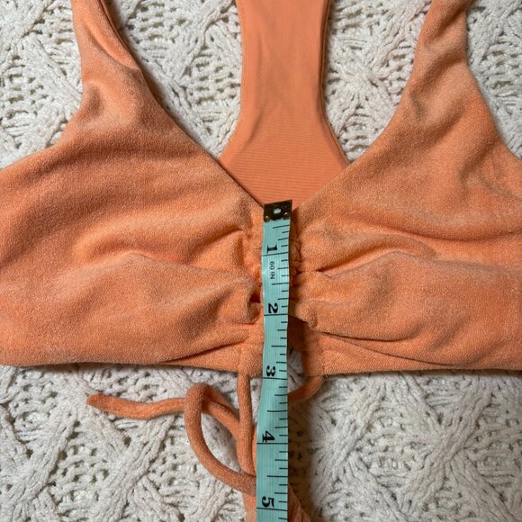 NWT L*Space Dax Top Orange Textured Bikini Swim Top – Women’s Small - Picture 5 of 6